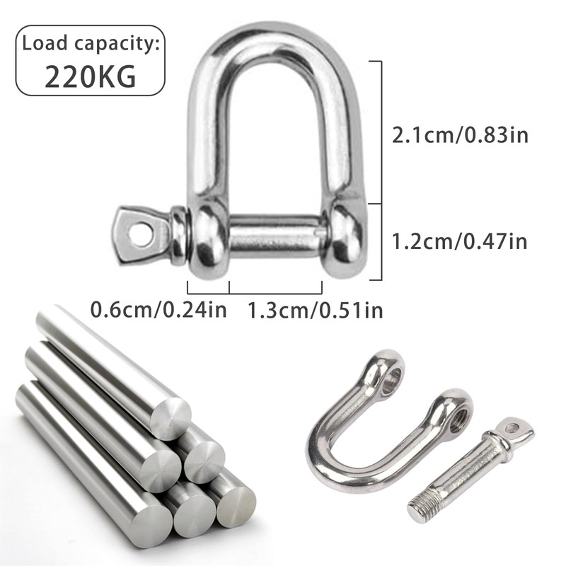 Fine jade2 Pack of 10 M6 Shackles Stainless Steel 304