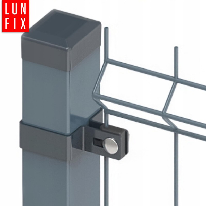 Square End Clamp 50 x 50 Graphite Fence Clamp Strut