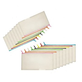 Paquete de 16 estuches de lápices de lona, 8 colores con cremallera en blanco, estuche de lápices para manualidades DIY, bolsas de viaje multiusos para artículos de tocador (21 x 12 cm)