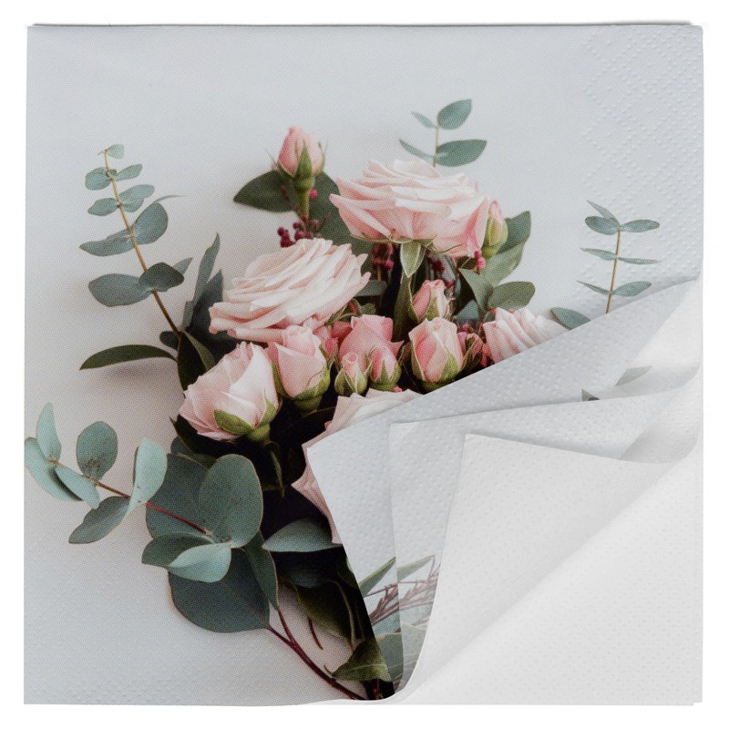 HEKU 100 napkins, 3-ply, 33 x 33 cm, rose bouquet,