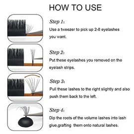 Easy Fan Lashes DD-0.03-13 Eyelash Extensions Easy Fan Russian Lashes Self Fanning Lashes Automatic Blooming Lashes C D curl(13 mm, DD-0.03)…