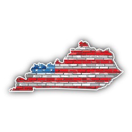 Kentucky USA Flag State Map Vinyl Sticker Car Bumper Decal