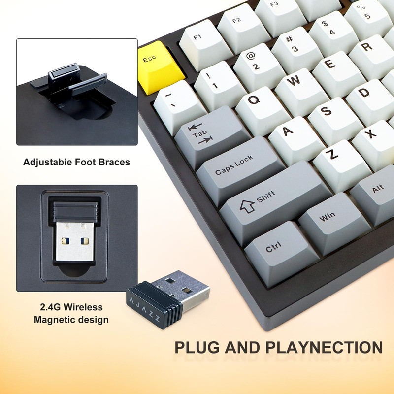 AJAZZ AK820 Pro 75% Gaming Keyboard, Triple Mode Connected RGB