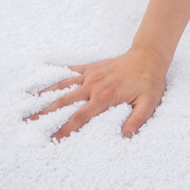 MIULEE U Shape Bath Mat Super Absorbent WC Toilet Rug Non Slip Mat Super Soft Floor Mat Washable Rugs Cozy and Shaggy Rug Carpet for Bathroom White 1 Piece 50 x 50 cm 20x20 Inch