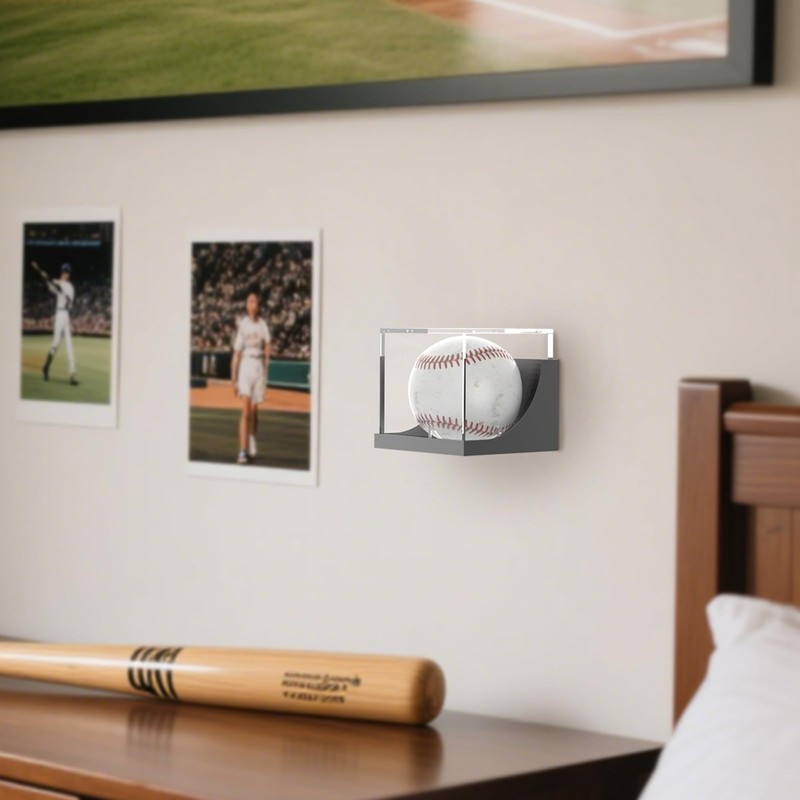 Baseball Display Case Wall Mount, UV Protected Clear Acrylic Baseball