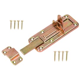 KOTARBAU® Lock Bolt 120 mm with Strike Plate for Doors Galvanised Yellow Galvanised Universal