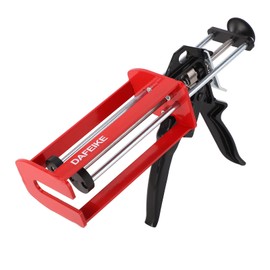 DAFEIKE 400 ml Epoxy Gun Dual Component Caulking Gun Manual Double Cartridge Caulk Gun Panel Bond Adhesive Applicator for 13.5 fl oz Mix Ratio 1:1 and 2:1, Red