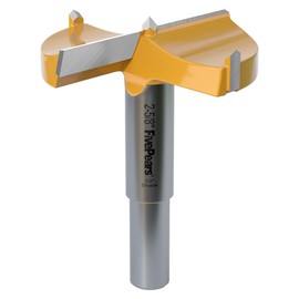 FivePears Forstner Drill Bit 1/2 inch Shank, 2-5/8 inch Cutting Diameter, Carbide Tipped Wood Hole Saw Auger Opener, Hole Opener Hinge Hole Cutter for Woodworking, Plastic, Plywood Products