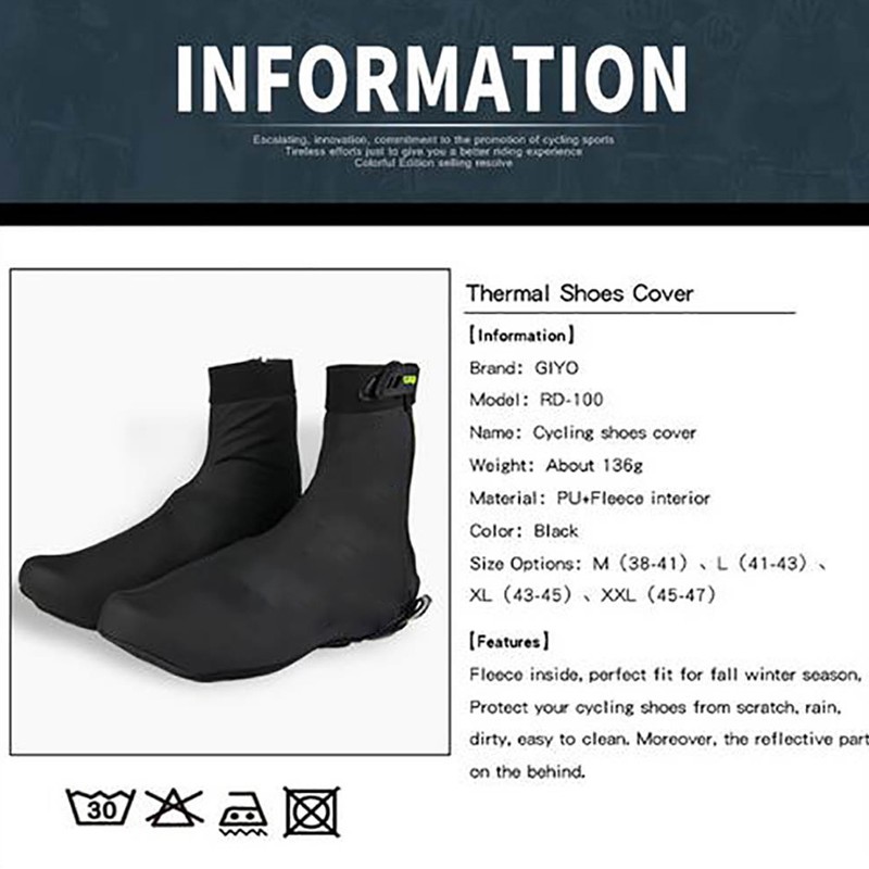 Reusable Cycling Shoes Cover Thicken Warm Overshoe Windproof Waterproof Overshoe
