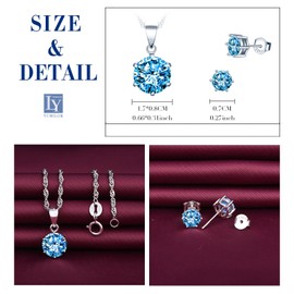 Yumilok Jewellery Set Women's Gifts for Women Necklace Chain Earrings Set Jewellery Gift 925 Sterling Silver for Women Girls, Sterling Silver Sterling Silver Zirconia, Cubic Zirconia