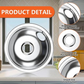 316048413 316048414 Electric Stove Burner Drip Pans & MP22YA Electric Range Burner Element Set MP15YA(6") MP21YA(8") by Cenipar-Compatible with Frigidaire Kenmore Crosley Range Oven/Stove