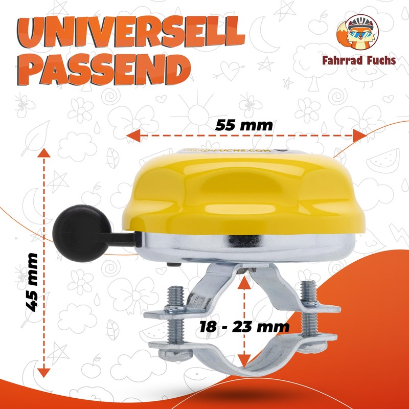 Bicycle Bell Kids - Excavator/Yellow - Funny Bicycle Bell Kids