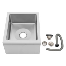 Floor Mount Mop Sink, 304 Stainless Steel Floor Mop Single Bowl Commercial Sink, Commercial and Home Freestanding Utility Sink