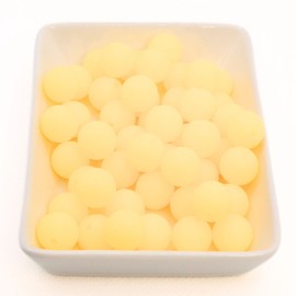 Yellow Glow in The Dark Silicone Beads by BLUE RABBIT CO for Keychain Making, Necklace, Bracelet (12mm, 50pc) Bulk Beads & Bead Assortments, Solar Beads