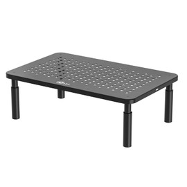 WALI Computer Monitor Stand for Desk, Adjustable Laptop Riser, Desk Monitor Stand Underneath Storage for Office, Home, School Supplies (STT003), 1 Pack, Black