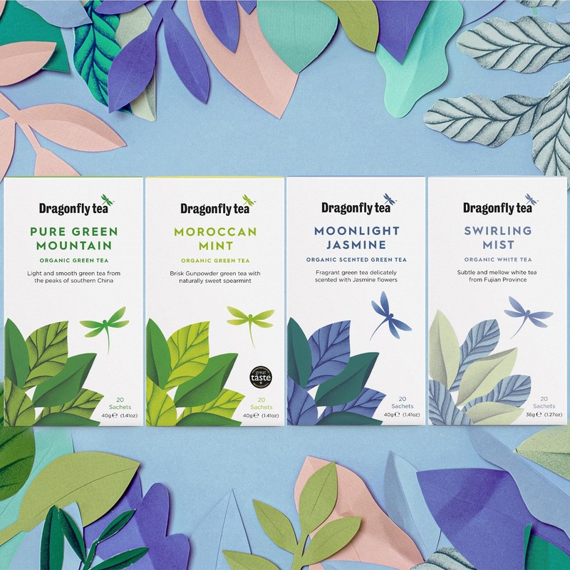 Dragonfly Tea Green Tea Collection (4x20-80 Teabags) Green Tea Gift
