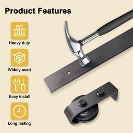 40" Bifold Barn Door Hardware Kit for Double 18" Doors, 3.3FT Bi Folding Barn Door Track Kit, Top Mount Roller, Heavy Duty, Slide Smoothly Quietly(NO Door)