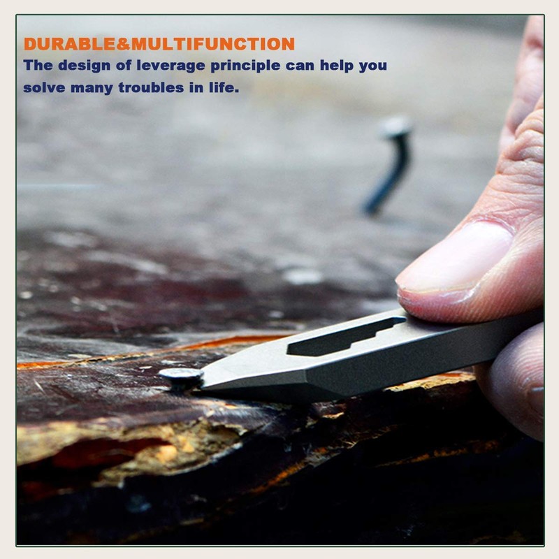 Titanium Pry Bar EDC Pry Tool with Bottle Opener Screwdriver