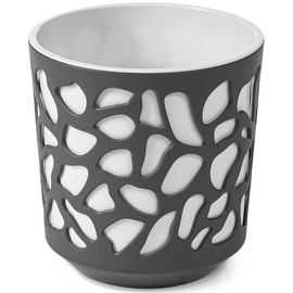 KONZEPT Flower Pot with Insert (Diameter 19 cm) - Large Planter Made of Durable Plastic, UV-Resistant, for Indoor and Outdoor Use