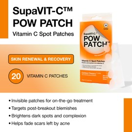 Carbon Theory SupaVIT-C Pow Patch - 20 x Pimple Patches with Vitamin C - Spot Treatment Acne Patches - Whitehead Remover and Blemish Patches - Vegan Acne Treatment