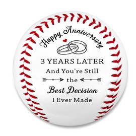 Baseball 3rd Anniversary Wedding Gifts for Husband Wife 3 Year Anniversary Baseball Gifts for Him Her Leather 3 Years Baseballs Present for Couple Men Boyfriend Girlfriend Baseballs Lovers Base Ball