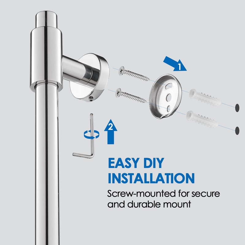 ROVOGO Shower Slide Bar 30-Inch with Height/Angle Adjustable Handheld Shower