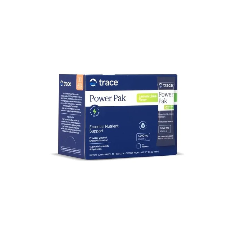 Trace Minerals Powerpak Vitamina C Electrolitos Lima Limón 30 Sobres