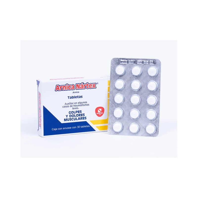 Arnica Nartex tabletas Golpes y Dolores Musculares (30 tabletas)