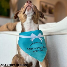 Fun Dog Bandana Parody Pet Accessory Blue - Size: Small