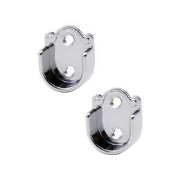 RZDEAL Pack of 2 Round Wardrobe Hanging Rail Rod End Bracket Support Silver Tone 25MM