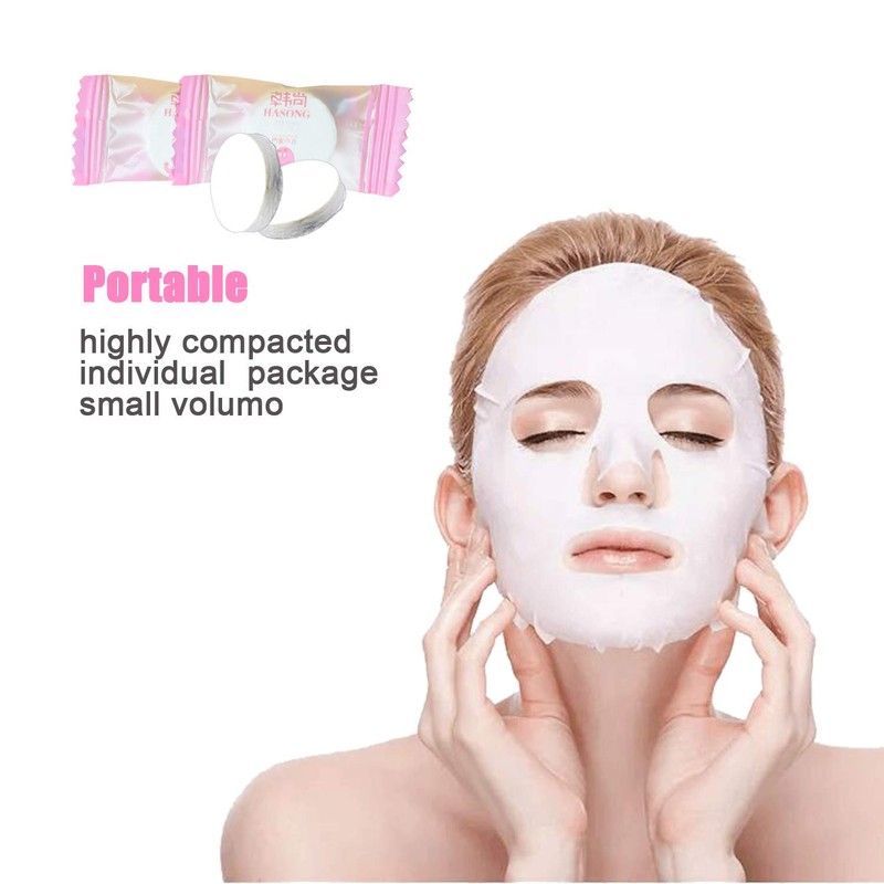 Jeanssar 100PCS Compressed Disposable Facial Mask Sheet Home DIY Skin