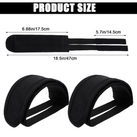 Guduling 6 Pcs Bike Pedal Straps,Adjustable Pedal Straps,Black Anti-Slip Bicycle Pedals Strap for Bike Accessories for Kids,Universal Bicycles Pedals Strap for Exercise Home Sport Accessories
