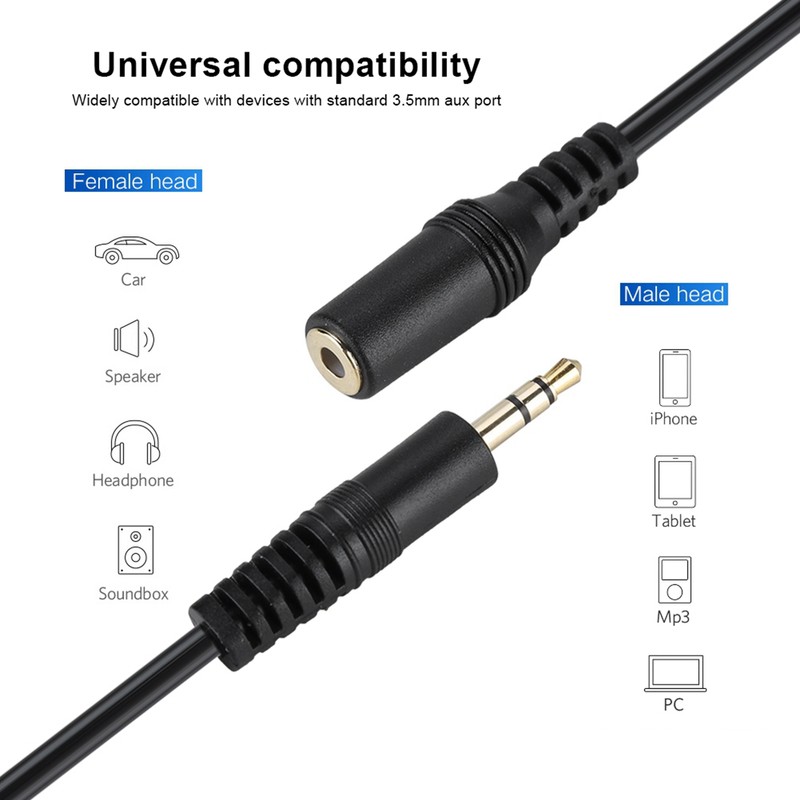 3.5mm Male to Female Audio Extension Cable Jack Aux Cable