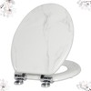 Angel Shield Marble Toilet Seat Durable Molded Wood with Quiet