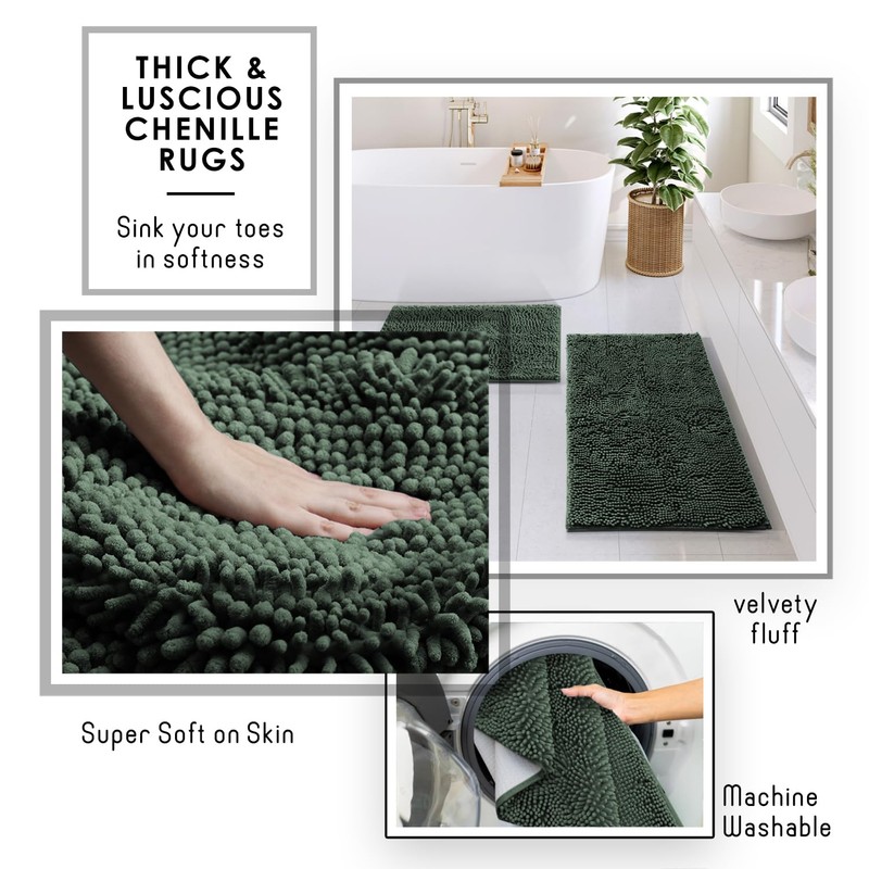 Clara Clark Bathroom Set - Hunter Green Bathroom Accessories Set,
