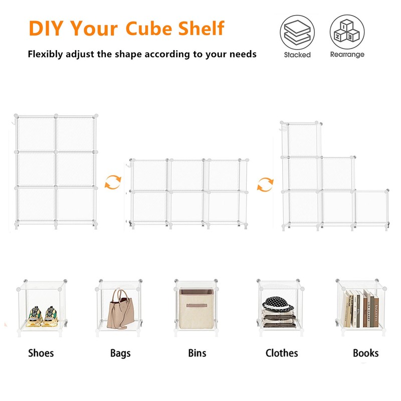 AWTATOS Cube Storage Organizer, Closet Organizers and Storage, 6 Cube