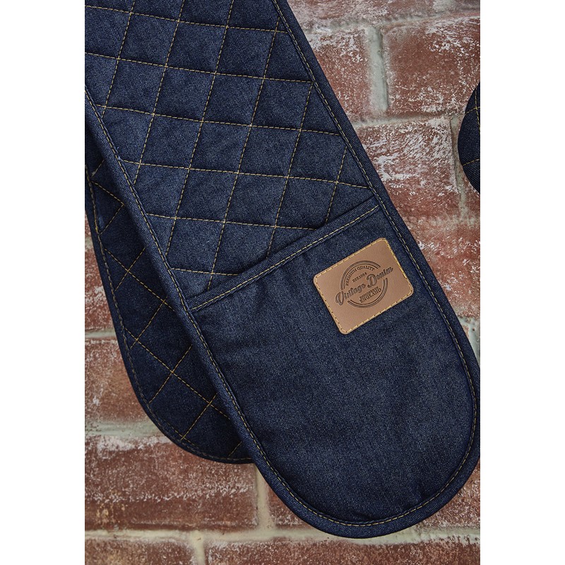 Cooksmart Double Oven Glove, Oxford Denim