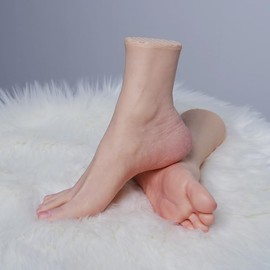 Silicone Female Model Feet,Realistic Life Size Fake Foot Jewerly Sandal Shoe Sock Display Art Sketch Mannequin