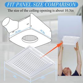 Baquler 2 Pcs 12 x 12 in Bathroom Vent Cover with Springs Bathroom Ceiling Fan Grille Wall Mount Exhaust Fan Cover Bath Fan Cover Replacement for Square Ceiling, Ventilation Fan