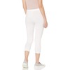 No nonsense womens Cotton Blackout Capri Legging, White, 2X US