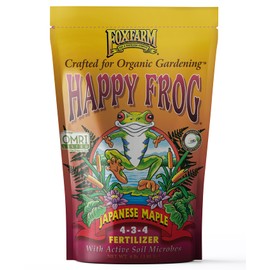 FoxFarm Happy Frog Japanese Maple Fertilizer, Nutrient-Rich Formula for Japanese Maples, Evergreens & Low pH Feeders, NPK 4-3-4 (4 lb)