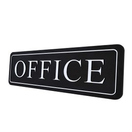 The Office sign for door or wall — Office sign for Business and Home Design — Black Office signs for door or wall — Large Raised Text OFFICE — self-adhesive 9×3 in — by MolnijaPro