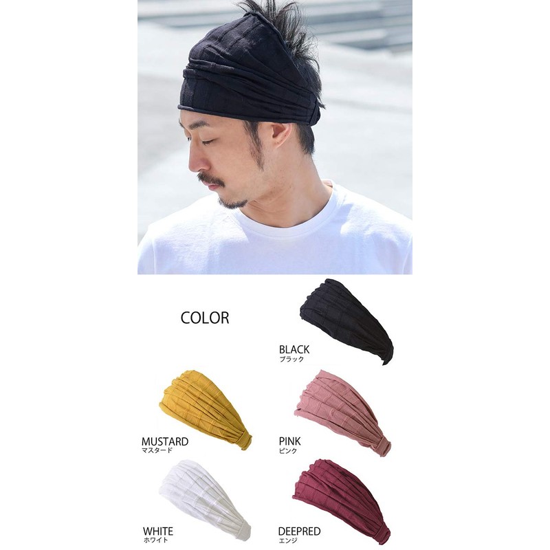 CHARM Bandana Headband [One Size/Pink] MIYA Cotton Turban
