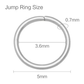 Jepeux 600Pcs 5mm Silver Open Jump Ring, Used for Key Chain, Jewelry Making, Necklace Maintenance and Earring Decoration DIY Process Open Jump Ring (600Pcs)