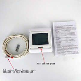 Touch Screen Digital Programmable Electric Underfloor Heating Thermostat with Air and Floor Sensor