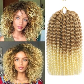 Marlybob Passion Twist Hair - 8 Inch Curly Braiding Hair, Afro Kinky-Curly Crochet Braids - 3 Bundles (27/613)