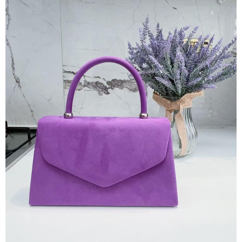 LeahWard Women's Clutch Bag Top Handle Wedding Suede Handbags 304