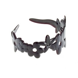 Caravan Extra Wide Fashion Headband With Rose In Classic And Assorted Colors