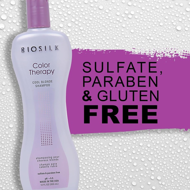 Cool Blonde Shampoo Biosilk Color Therapy – 12 oz –