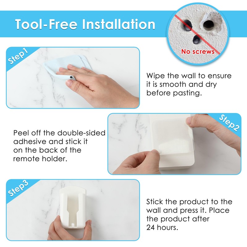 Saillong 2 Pack Remote Holder Wall Mount, Remote Control Holder